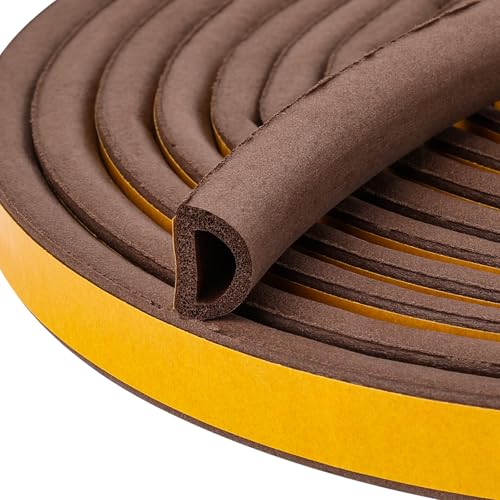 19.7Feet Rubber Weather Stripping Door Seal, Self-Adhesive Seals for Door Window Gap, Soundproofing, Insulation Strip, Door Sealers for Door Frame (Brown) - color: Brown