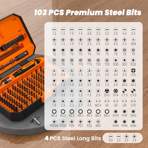 JOREST 115 in 1 Small Precision Screwdriver Set, Tool Gifts for Men, Magnetic Repair Tool Kit for PC, Laptop, Computer, iPhone, Macbook, Jewelers, PS5, Xbox, Switch, Electronics - style: 115 in 1