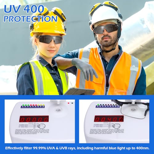 OXG 6 Pack Safety Glasses, Scratch Resistant Wraparound Lenses ANSI Z87.1 Protective Eyewear for Unisex - color: Grey