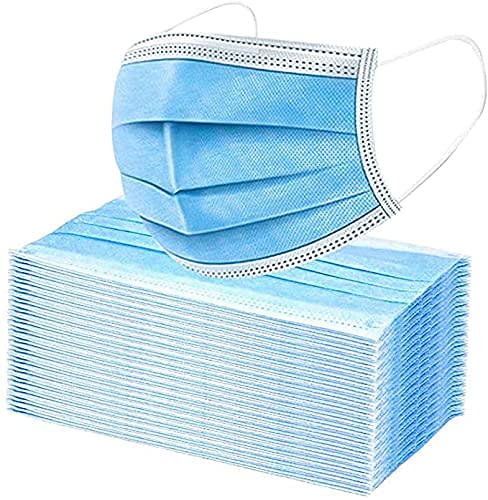 3-Ply Disposable Face Masks, Soft on Skin, Pack of Blue Masks with Elastic Earloops (250 Masks) - color: 250 Masks