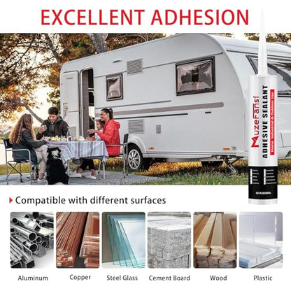 RV Roof Sealant, 6 Packs Non-Leveling Lap Sealant for RV Roofs - Non-Sag Silicone Caulk Waterproof Flexible Sealants for Campers Exterior Repairs, Trailers, Windows, Vents, White - style: 6 Packs Non Leveling