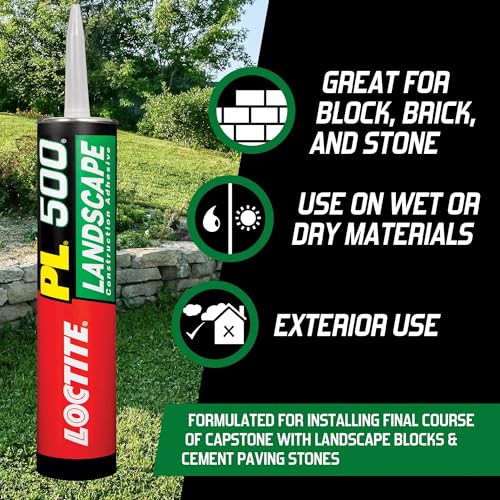Loctite PL500 Landscape Block & Stone, Light tan Adhesive, 28 fl oz Cartridge, 1 Pack - size: Single, style: 28 Ounce Cartridge