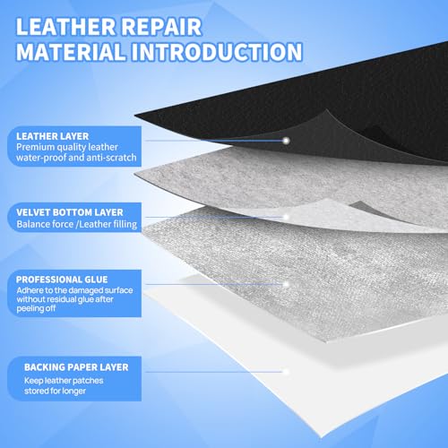 Kangshoon Leather Repair Patches, 17X79 Inch Self-Adhesive Leather Repair Tape, Stretch Vinyl Repair Kit for Couch Furniture Sofas Car Seats (Coffee, 17X79 Inch) - color: Coffee, size: 17X79 Inch