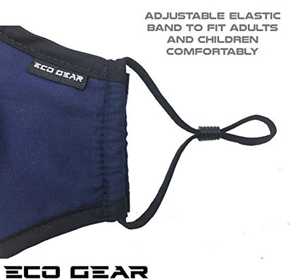 ECO-GEAR Anti Pollution Face Mask Particulate Respirator| Mask for Dust, Exhaust Gas, Smoke, Smog, Pollen and Fumes | Unisex Military Grade Washable Mouth Mask - color: Blue