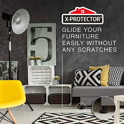 Felt Furniture Sliders Hardwood Floors X-PROTECTOR – 8 PCS 4 3/4 inch Furniture Sliders – Heavy Duty Felt Sliders Hard Surfaces – Move Your Furniture Easily & Safely! - size: 8 PCS 4 3/4 inch