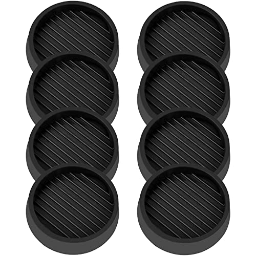 VOCOMO 2X2 Round Rubber Caster Cups, Non Slip Furniture Pads, Anti-Slip Gripper, Anti Skid Furniture Feet, Anti Slide Floor Protector for Bed Couch Table Chair Stoppers - (Black, 8 Pack) - color: Black, size: 2” 8pcs