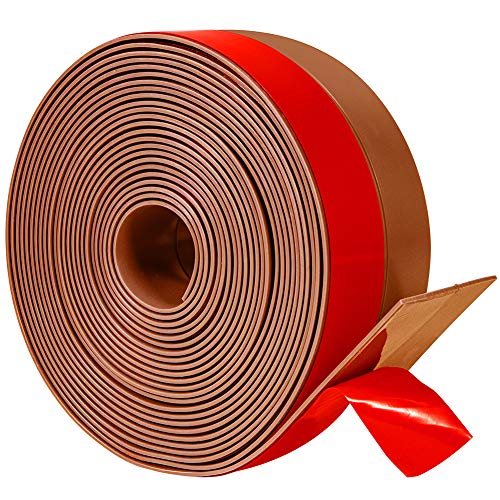 Silicone Weather Stripping 1 inch Width 20 Feet Length, Seal for Door Under Bottom, Gap, Side, Glass Shower Door, Sliding Door,Windows, Brown - color: Brown, size: 1inch