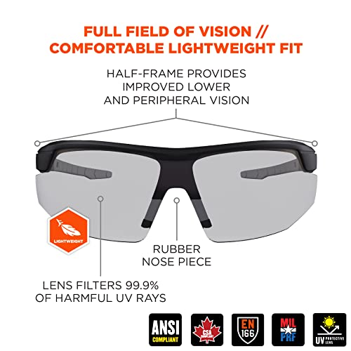Ergodyne Skullerz SKOLL Anti Scratch Safety Glasses, Anti-Fog, ANSI z87.1 - color: In/Outdoor Lens