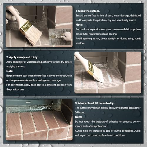 Invisible Waterproof Agent, 2 * 10oz Transparent Invisible Sealant Set, Transparent Coating Agent, Anti-Leakage Sealant, Indoor Outdoor Repairing Leak Waterproof Adhesive