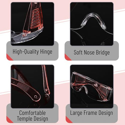 UNCO- Safety Goggles Over Glasses, Protective Goggles, Anti Fog, Work, Safety Glasses Over - color: Light Pink, size: 1 Pack