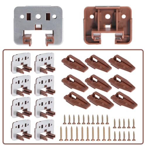 20PCS Drawer Slide Track Guide Glide with Drawer Guide Metal Backing and Drawer Stop for Center Mount Drawer for Dressers for Nightstand for Rite-Trak I 168 Drawer Slide Systems - style: 20Pcs w/metal backing