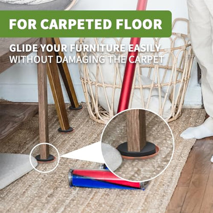 Furniture Sliders for Carpet 8 PCS - 2 1/2 inch Furniture Moving Slider Chair Legs Floors Protectors Furniture Movers Sliders – Move Your Furniture Easy & Safely(for Carpet) Brown Coffee - size: 8 PCS 2 1/2 inch Brown Coffee