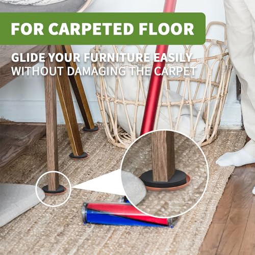 Furniture Sliders for Carpet 8 PCS - 2 1/2 inch Furniture Moving Slider Chair Legs Floors Protectors Furniture Movers Sliders – Move Your Furniture Easy & Safely(for Carpet) Brown Coffee - size: 8 PCS 2 1/2 inch Brown Coffee