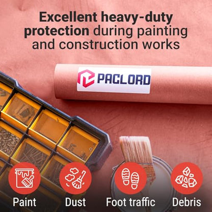 Floor Protection Paper 36" x 1992" (166’) Red Rosin Paper Roll - Made in USA Thick Heavy-Duty 7 mil Masking Paper for Surface Protection from Paint, Dust, Foot Traffic - Paint Floor Covering - style: 498 sq ft (36" x 166' Roll)