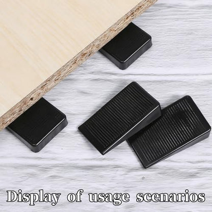 4 Pack Rubber Door Stop, Durable Non-Slip Door Stoppers for Bottom of Doors Black Non-Scratching Doorstops Sturdy Premium Rubber Doors Stopper for Home Office School (Black)