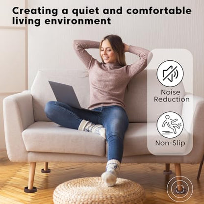 Rubber Non-Slip Furniture Pads-8 PCS 2 inch Furniture Casters Cup for Hardwood Floors, Rubber Feet Floor Protector for Bed Sofa Table and Chair Stopper (Round, Brown) - size: 8PCS 2" x 2" Brown