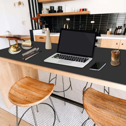 Large Gun Gleaning Mat for Pistol Rifle Shotgun, Oil-Resistant Gun Cleaning Pad, Non-Slip Waterproof Leather Workbench Mat Desk Pad for Gun Maintenance - color: Black, style: 48"x17"