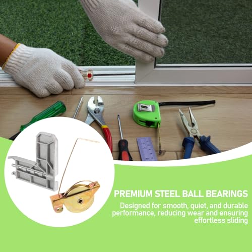 HUIKANGSHENG 4 Sets Sliding Screen Door Rollers,1-1/4" Concave Steel Ball Bearing,with Screen Door Corner Insert, Screen Door Roller Replacement Kit Compatible with Arcadia