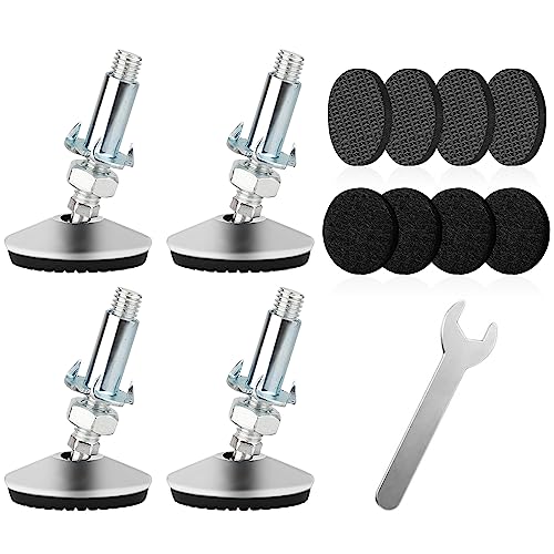 4 Set M10 Swivel Adjustable Leveling Feet, Heavy Duty Height Adjuster Furniture Leveler Foot with T Nut, Screw on Cabinet Table Chair Self Levelers Leg - 2" Base Dia & 2" Bolts Length - Silver - style: Silver Swivel Leg Levelers