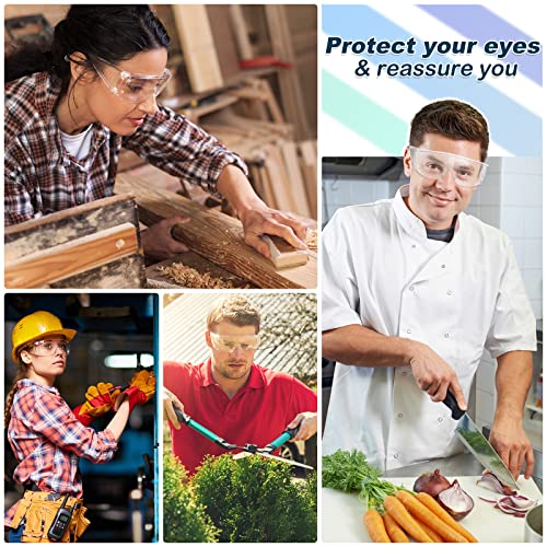 WFEANG Clear Safety Glasses bulk, Lightweight Protective Eyewear For Men Women, Over Goggles Impact Scratch Resistant - color: 24 Pack-clear