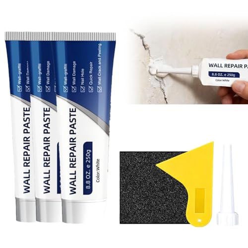 2026 New Wall Mending Agent White Spackle Wall Repair Paste Wall Repair Agent Tile Gap Filler,Drywall Patch Repair Kit with Scraper for Holes & Cracks Nail Holes, Dents & Small Damage. (3 Pcs) - color: 3 Pcs