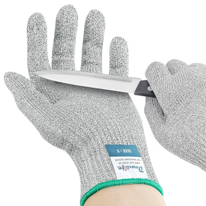 Dowellife Cut Resistant Gloves A9 Maximum Protection - Food Grade Kitchen & Chef Gloves for Food Prep, Knife Cutting, Mandoline Slicing, Butcher, Oyster Shucking, Fish Handling (Medium) - size: Medium (Pack of 1)