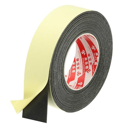 PATIKIL 1 9/16 Inch x 33 Ft Weather Stripping Door Seal Strip, 1mm Thick EVA Self Adhesive Foam Seal Tape for Door Window Insulation, Black - size: 1 9/16 Inch x 33 Ft