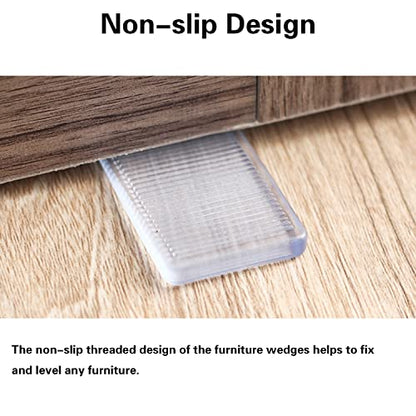 8 Pcs Plastic Clear Table Shims, Level Wedge for Home Furniture, Have Extreme Weight Capacity, Weather Resistant, Levelers for Wobbly Uneven Floors Fixing Toilet Leveling (Transparent) - color: Clear - 8 Pcs