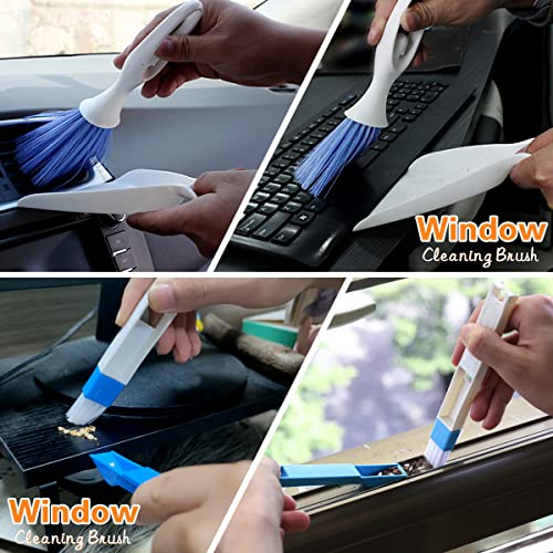 10 Pcs Venetian Window Blind Cleaner Duster Tool Set, Mini Blind Cleaner Duster Brush, Hand Held Air Conditioner Shutters Duster, Dirt Cleaner for Blind, Fan, Air Conditioner, Window Groove Gap (Blue) - color: Blue