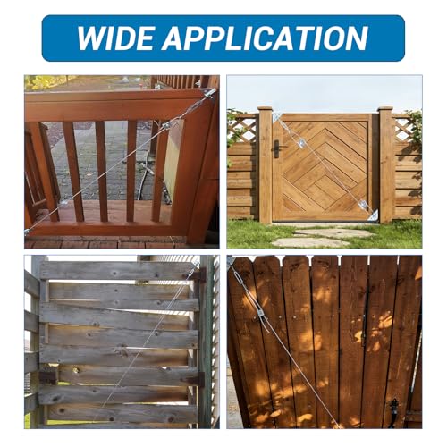 HOME MASTER HARDWARE Anti Sag Gate Kit for Wooden Fence Repair, Zinc Plated Steel, Anti-sag Gate Hardware Kit - Turnbuckle, Hooks, Heavy Cable, Screws -1 Pack - color: Zinc, size: 1 Pack