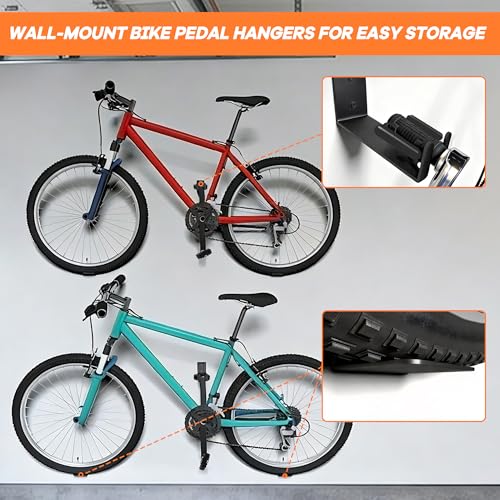 Ultrawall Wall Mount Bike Pedal Hanger, Heavy-Duty Horizontal Bike Rack for Garage, Indoor Bike Hanger, Holds Up to 70 lbs, 3 Pack - style: Hold 3 Bikes