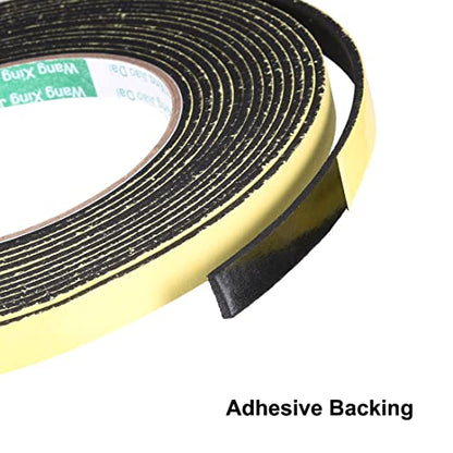 uxcell Sealing Foam Tape 10mm Wide 2mm Thick 5m/16.4ft Long, Self Adhesive Weather Strip for Window Door Insulation - size: 10mmx2mmx5m