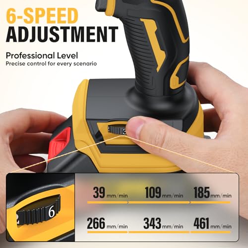 Electric Caulking Gun with 2 Batteries, 882LB Thrust, 32Pcs Cordless Caulking Tool, 6-Speed, Anti-Drip Auto-Retract, LED Light Caulk Gun for RV Sealing, DIY & Professional Use
