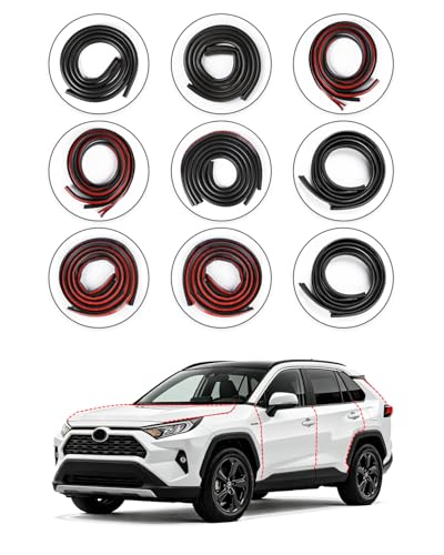 BIOOICHWeather Stripping Door Seal for Toyota RAV4 2019-2025, Rubber Seal Weather Strip Kit, Soundproof Noise Insulation Dustproof for Front/Rear Trunk A-Pillar B-Pillar Front/Rear Door (10-Pack) - size: for Toyota 2019–2025 RAV4