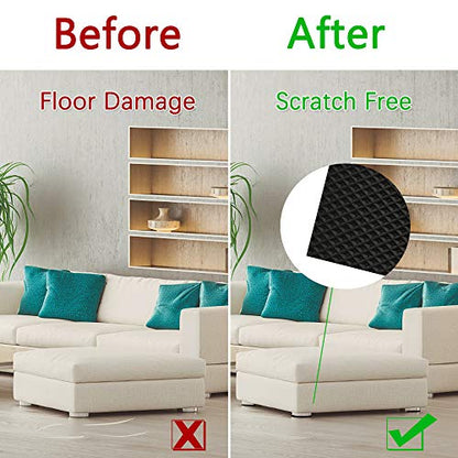 Yelanon Non Slip Furniture Pads -8pcs 6" Grippers Hardwood Floors, Non Skid for Furniture Legs,Self Adhesive Rubber Furniture Feet, Anti Slide Furniture Floors Protectors for Keep Couch Stoppers - size: 8pcs 6" Square