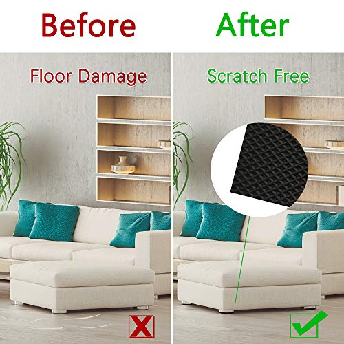 Yelanon Non Slip Furniture Pads -8pcs 6" Grippers Hardwood Floors, Non Skid for Furniture Legs,Self Adhesive Rubber Furniture Feet, Anti Slide Furniture Floors Protectors for Keep Couch Stoppers - size: 8pcs 6" Square