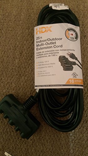 25ft Indoor/outdoor Multi-outlet Extension Cord