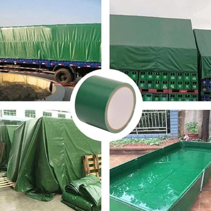 10Meters/Roll Multipurpose Duct Tape Strong Self-Adhesive Waterproof Tarpaulin Repair Tape for Home Carpet Pipes,7cm*10m (Green) - color: Green