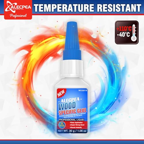 ALECPEA Wood Glue with 3 Precision Applicators - Fast Curing Super Glue for Woodworking, Furniture Repair & Crafts - Strong & Clear, 30g - size: 30g/1Pack, style: Wood Glue