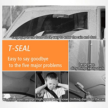 Cuttable T-Car Sunroof Cover Seal Rubber Trim,Dust Proof&Weather Stripping for Windshield,Tailgate Adhesive Rubber Seal Strip (19mm×16Ft) - color: 19mm×16Ft
