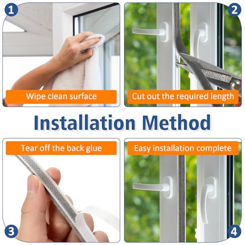 33FT Self Adhesive Brush Door Weather Stripping & Soundproofing Seal – High-Density Gap Blocker for Noise, Drafts & Dust – Easy Install, Durable Door Bottom & Window Insulation Strip（0.21"x 0.35"） - size: 0.35" Wide x 0.2" Thick