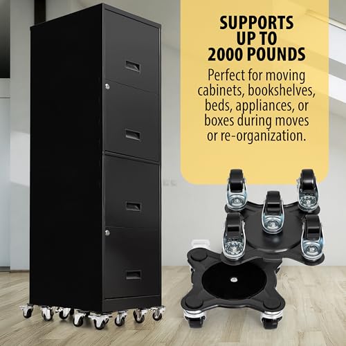Furniture Movers with Wheels - Set of 4 Heavy Duty Furniture Lifter Tool with 2000 lbs Load Capacity, Easy Sliders Dolly for Moving Appliances, Sofa, Cabinet, and Piano etc (6.3×6.3IN)