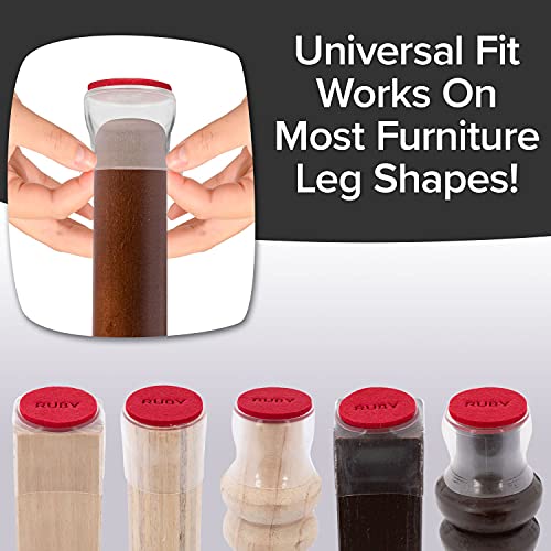 Ruby Sliders As Seen On TV - Red Means They’re Authentic - Premium Chair Covers Protect Hardwood & Tile Floors from Scratching - Fits Most Furniture Leg Sizes & Shapes - 8 Pack