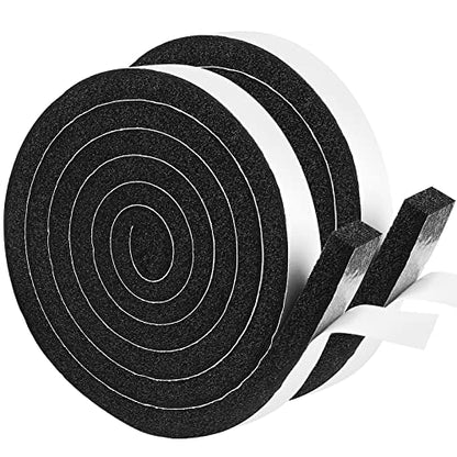 YIJUHOU Weather Stripping Door Seal Window Air Conditoner Insulation Foam Seal Tape Black Open Cell Door Seal Strip (1IN*1/2IN*13FT) - size: 1IN*1/2IN*13FT