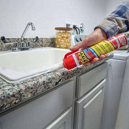 Flex Caulk, Silicone, Waterproof & Weatherproof Sealant, Strong, Indoor, Outdoor, Bath, Kitchen, Shower, Sink, Window, Baseboards, Door, RV, Roof, Wood, Glass, Tile, Marine, White, 6.5 oz, 1-Pack - style: Silicone, White, 6.5 oz, 1-Pack