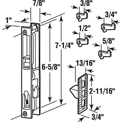 Prime-Line C 1226 Diecast Non-Keyed Patio Sliding Door Handle Set for 1 In. to 1-1/8 In. Thick Sliding Glass Doors, White (Single Pack)