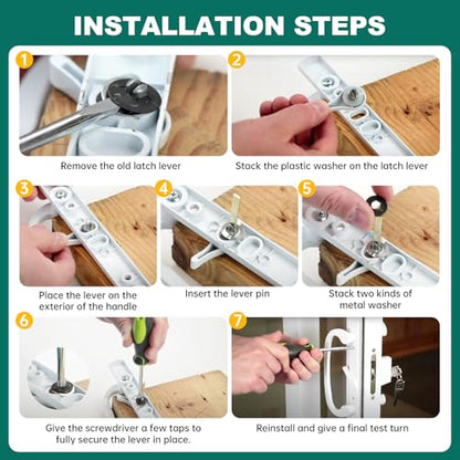 2 Pcs Sliding Patio Door Latch Lever, Jeld Wen Replacement Parts, Thumb Latch Replacement for Patio Glass Doors, 1-3/8 in. Tail
