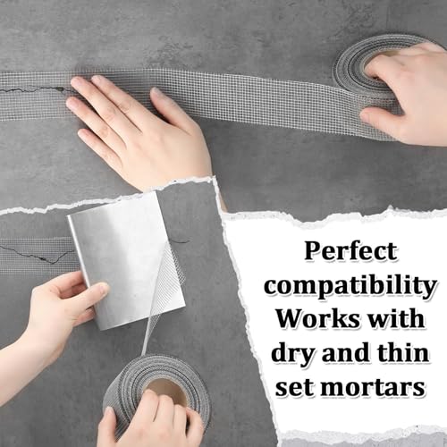 150 ft x 2 Inch Cement Board Joint Tape Self Adhesive Durable Gray Fiberglass Mesh Drywall Mesh Repair Tape for Cement Board Joints Repairing, Sealing and Strengthening - size: 150 ft X 2 Inch