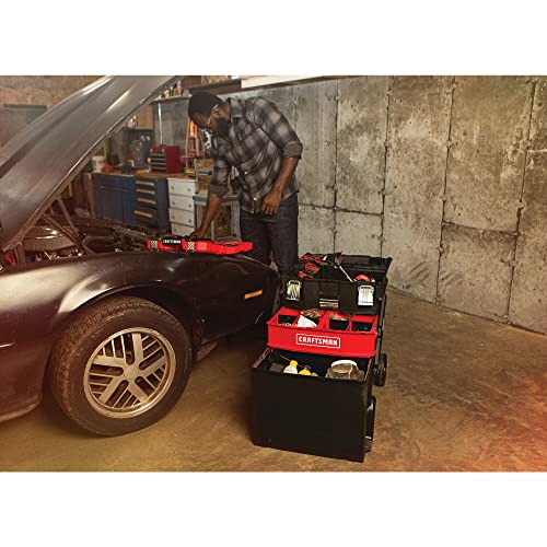 CRAFTSMAN 22-in. Rolling Tool Box with Wheels, Black, Plastic, Lockable (CMST20880) - style: Multi-level Tool Box