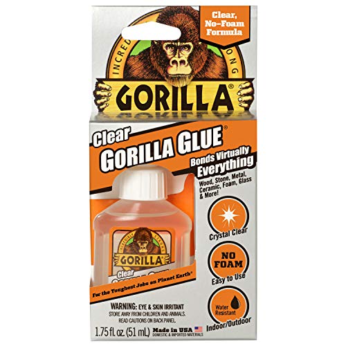 Gorilla Clear Glue, 1.75 Ounce Bottle (Pack of 5) - Crystal Clear, All Purpose, and Water Resistant - size: 5 - Pack, style: 1.75 Ounce